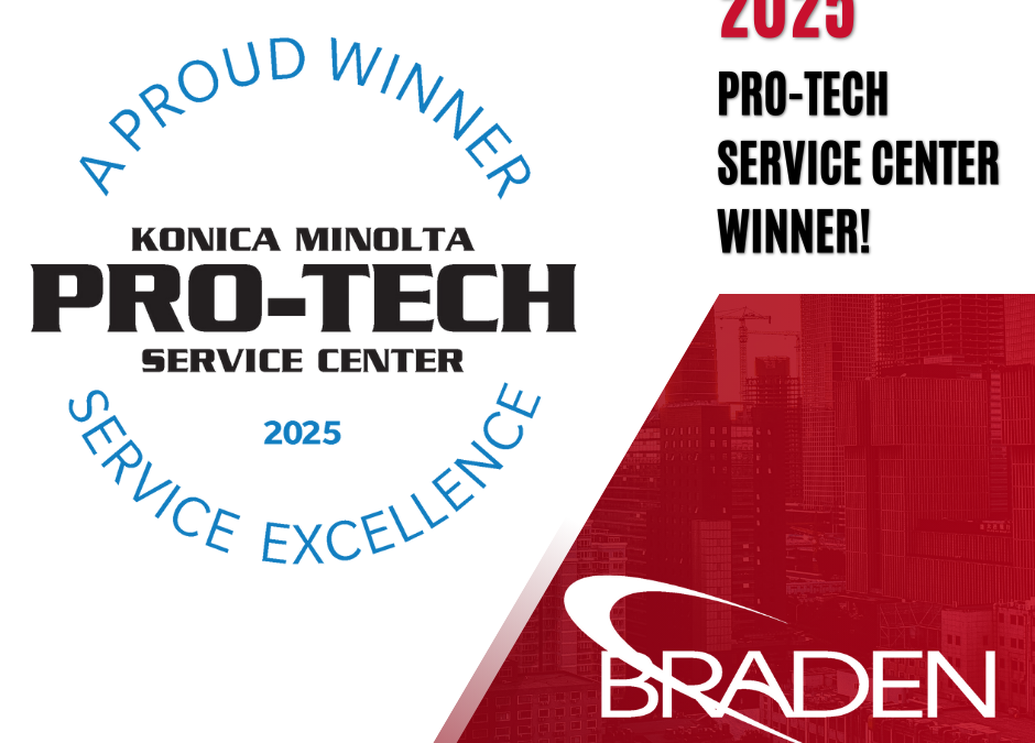 16 Years, Still Gold: Braden Wins the Konica Minolta Pro-Tech Service Award. Again!