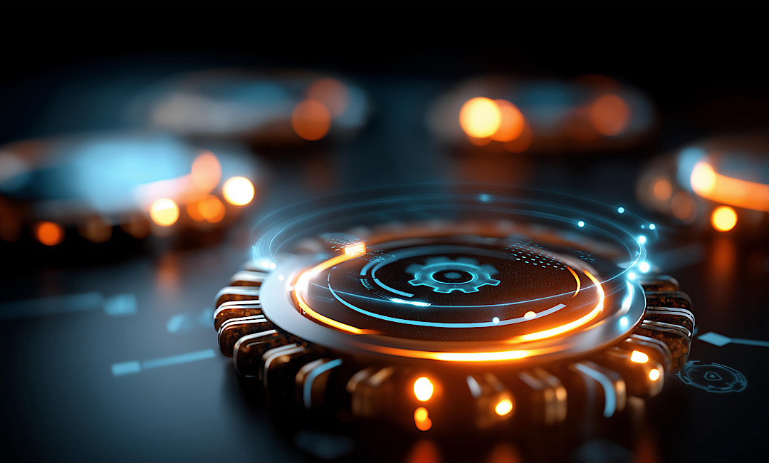 AI workflow automation with artificial intelligence software interface, nodes triggers data tool dashboard, coding icon flow process, technology 3D rendering visualization, with copy space